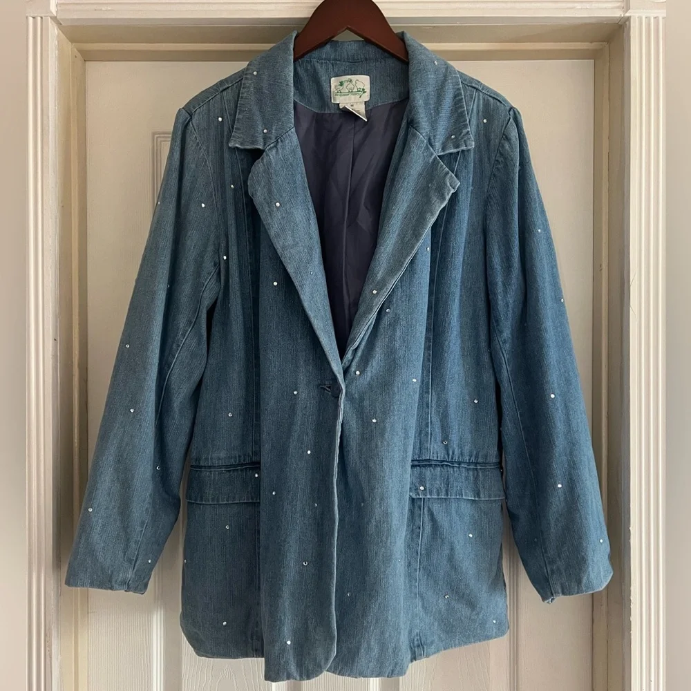 The Quacker Factory Denim Rhinestone Jacket - Picture 2 of 15